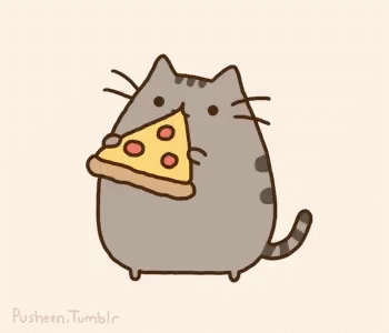 Кот ест пиццу, анимация
